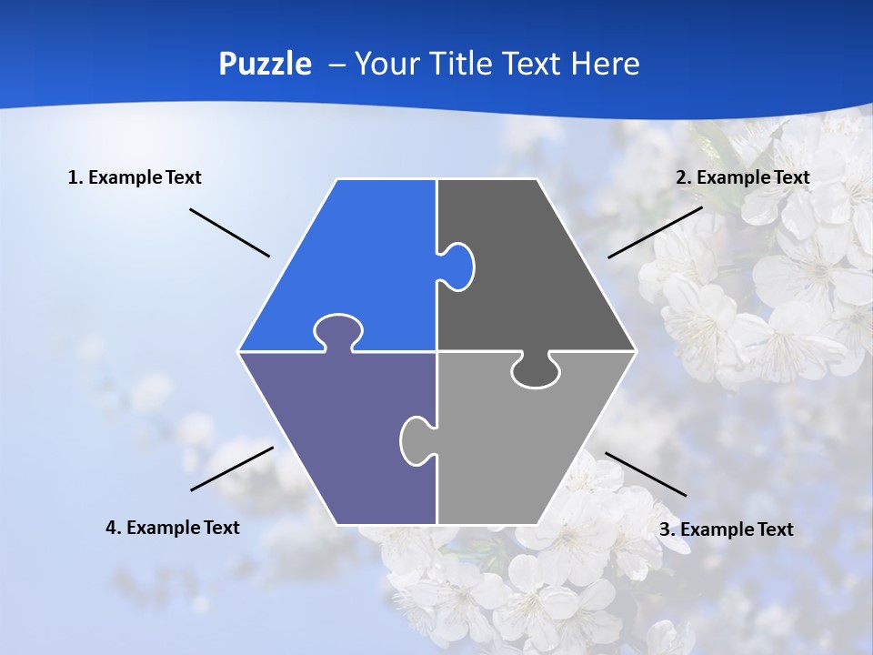 A Blue Sky With White Flowers Powerpoint Template PowerPoint Template