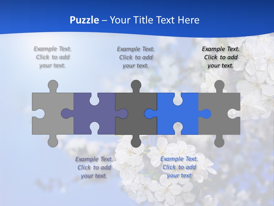 A Blue Sky With White Flowers Powerpoint Template PowerPoint Template
