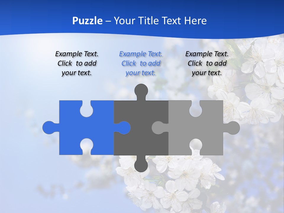 A Blue Sky With White Flowers Powerpoint Template PowerPoint Template