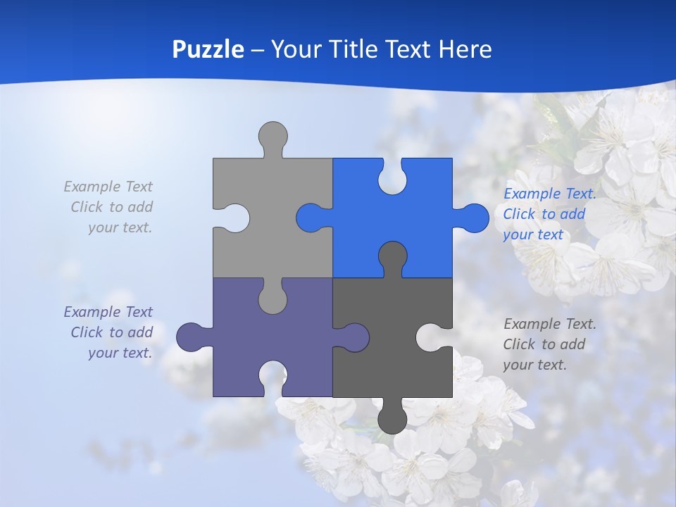 A Blue Sky With White Flowers Powerpoint Template PowerPoint Template