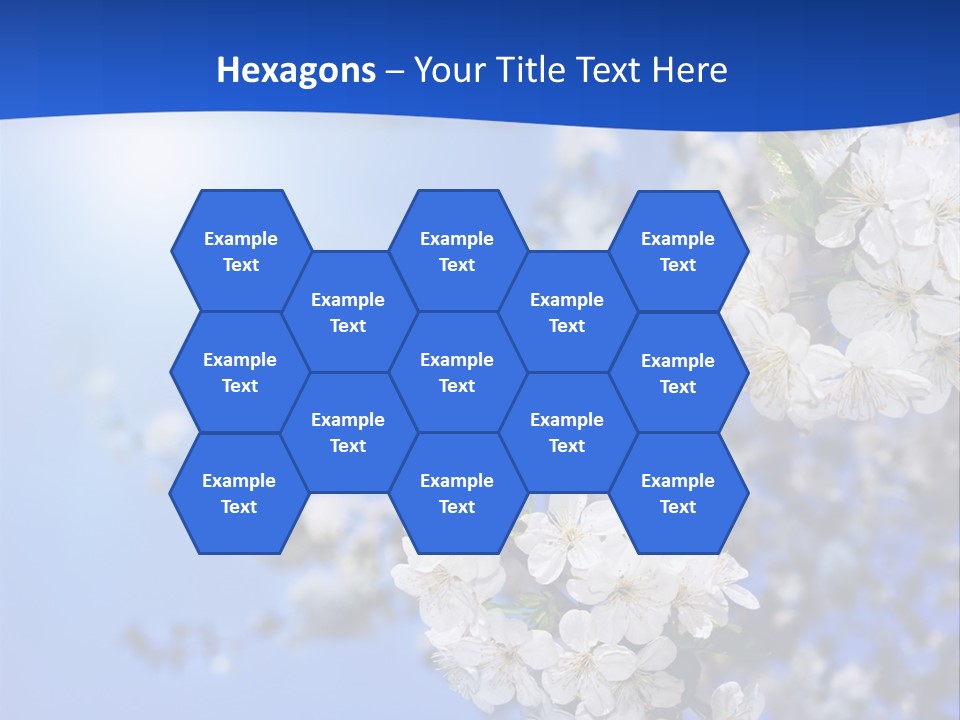 A Blue Sky With White Flowers Powerpoint Template PowerPoint Template