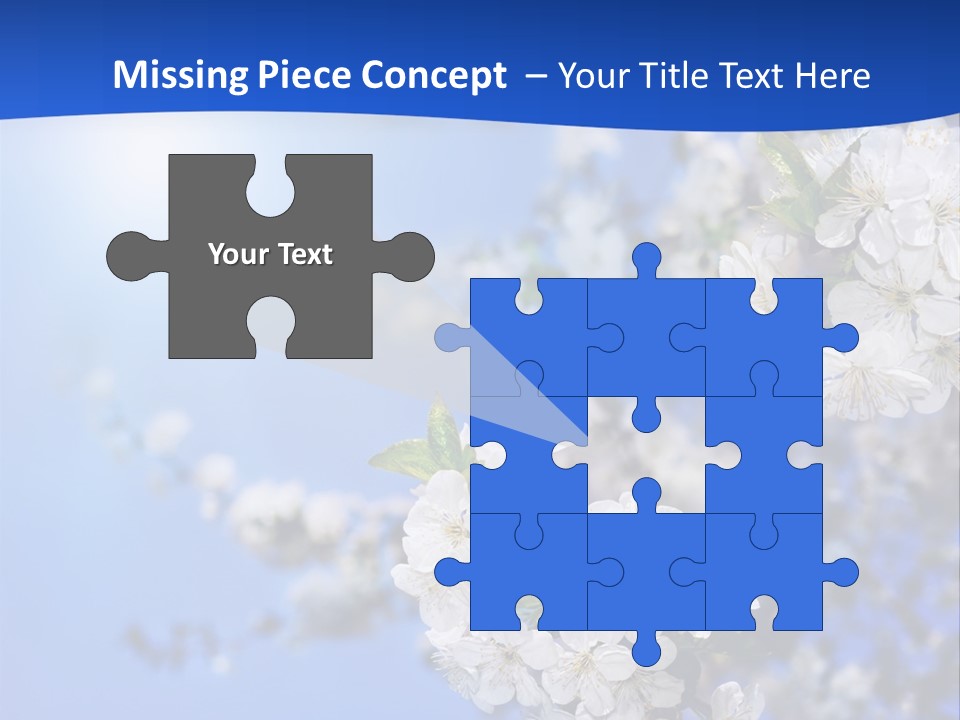 A Blue Sky With White Flowers Powerpoint Template PowerPoint Template