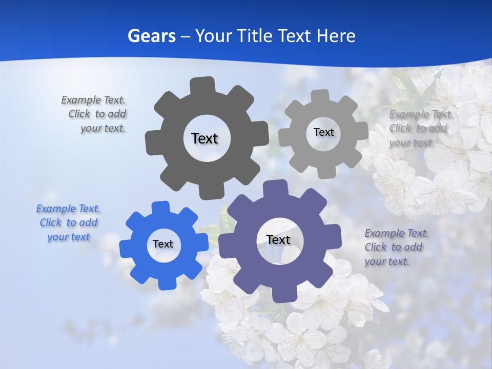 A Blue Sky With White Flowers Powerpoint Template PowerPoint Template