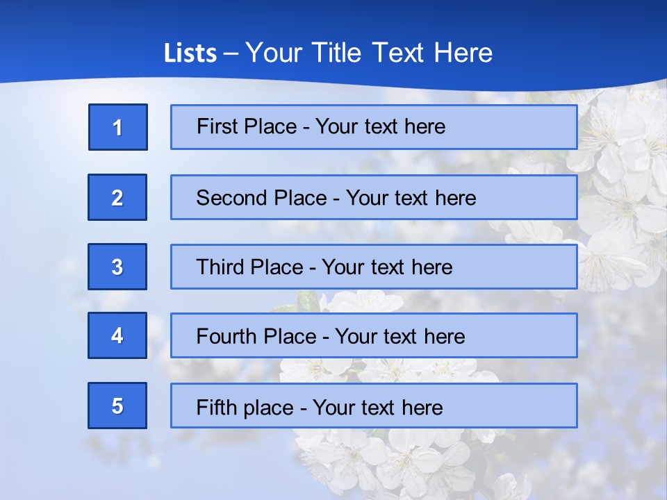 A Blue Sky With White Flowers Powerpoint Template PowerPoint Template