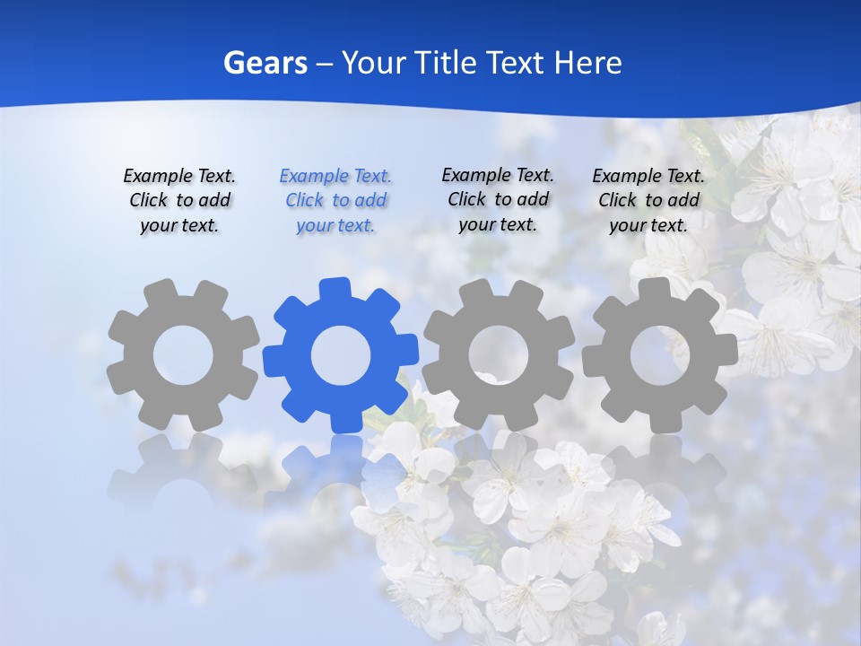 A Blue Sky With White Flowers Powerpoint Template PowerPoint Template