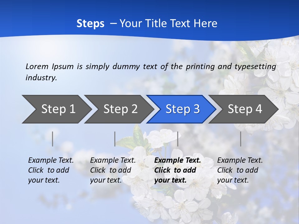 A Blue Sky With White Flowers Powerpoint Template PowerPoint Template
