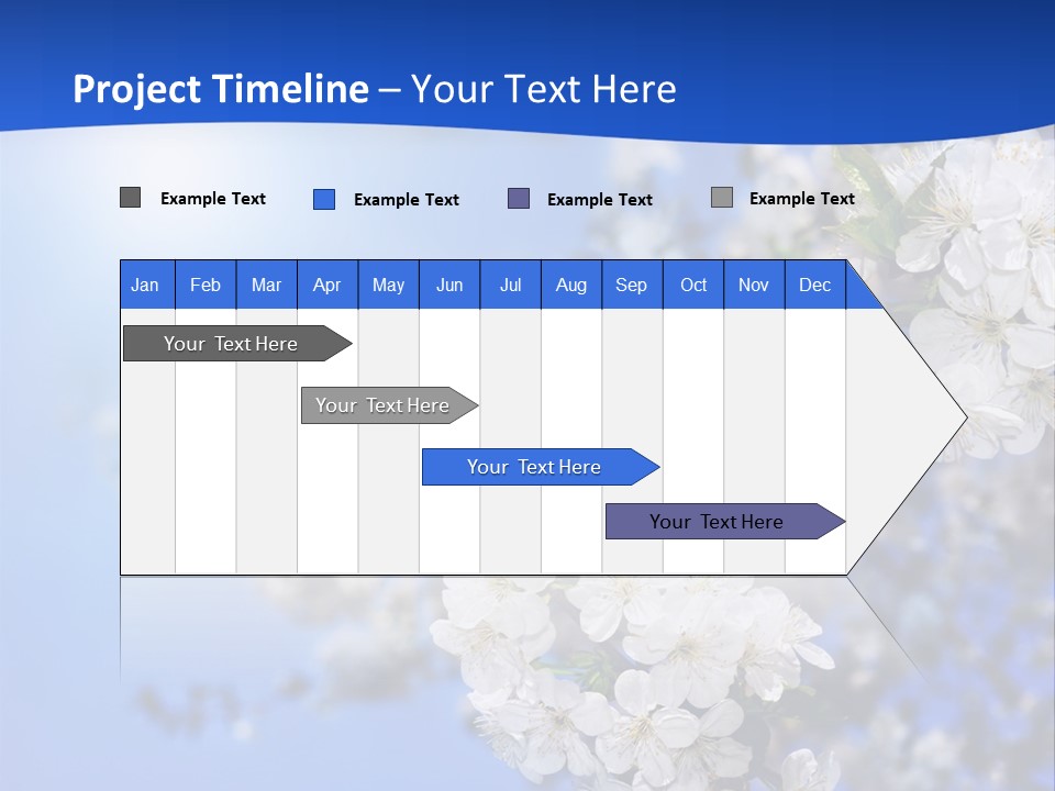 A Blue Sky With White Flowers Powerpoint Template PowerPoint Template