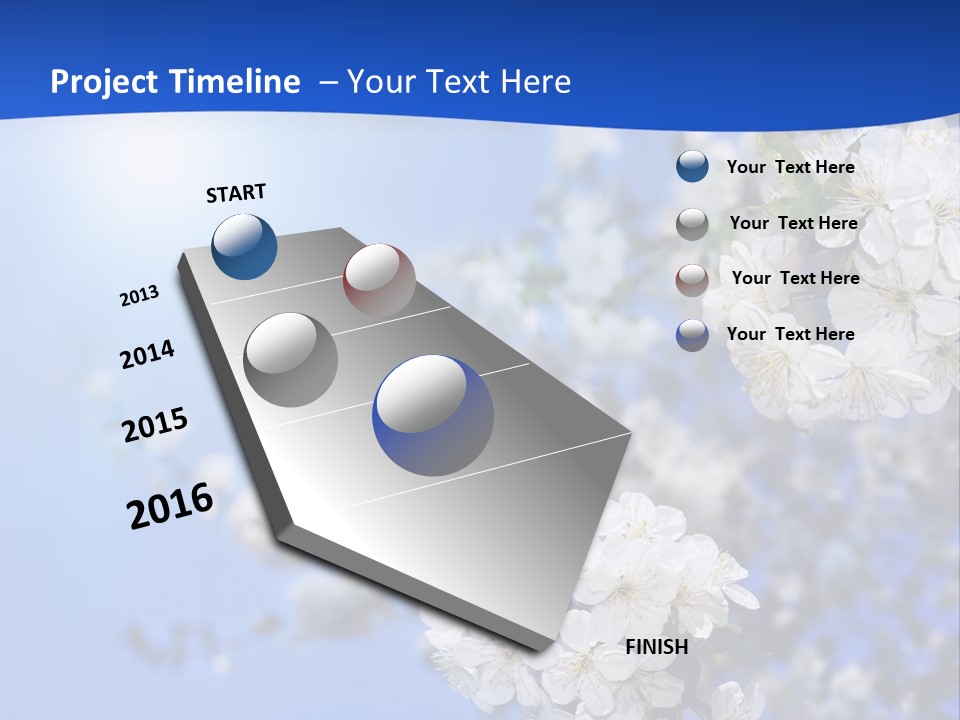 A Blue Sky With White Flowers Powerpoint Template PowerPoint Template