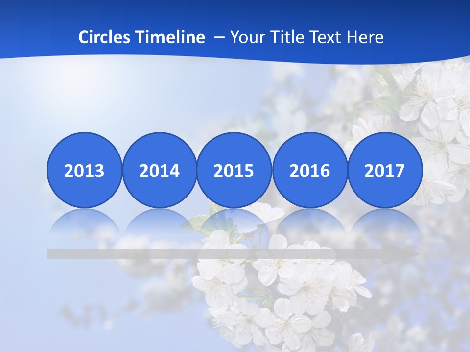 A Blue Sky With White Flowers Powerpoint Template PowerPoint Template