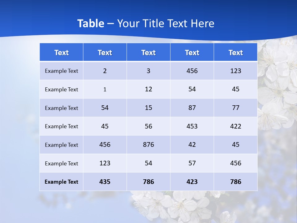 A Blue Sky With White Flowers Powerpoint Template PowerPoint Template