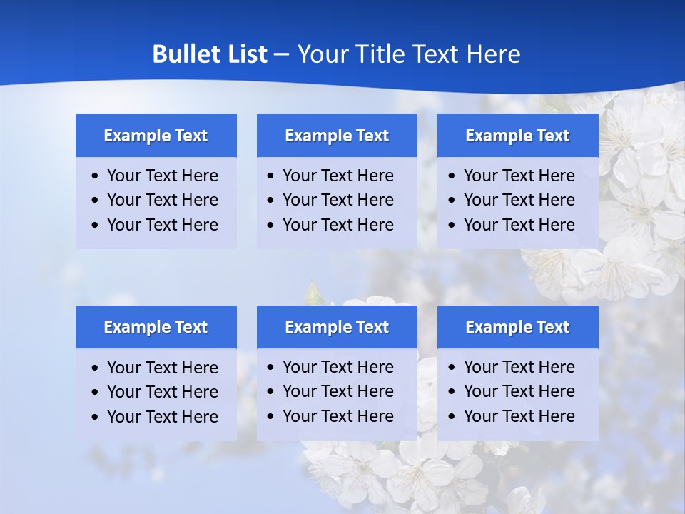 A Blue Sky With White Flowers Powerpoint Template PowerPoint Template