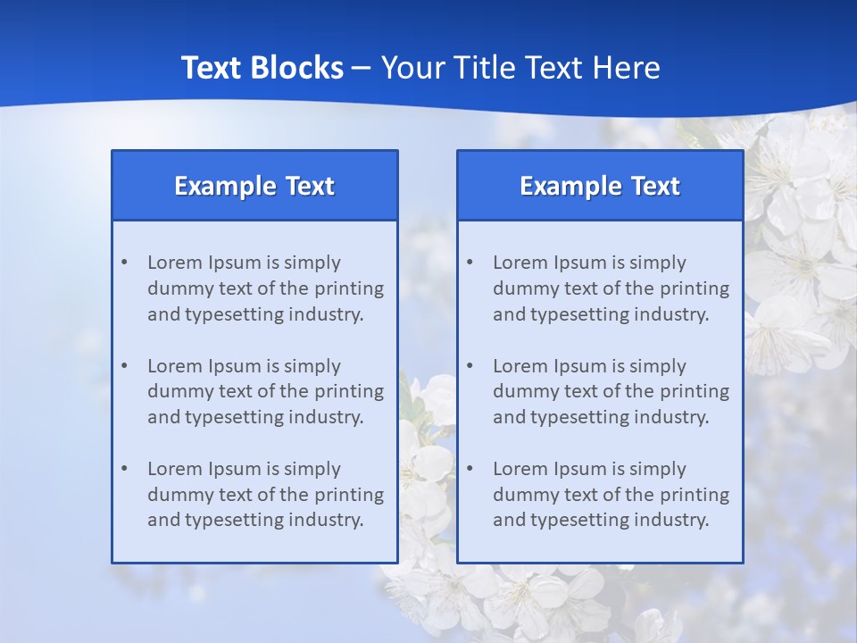 A Blue Sky With White Flowers Powerpoint Template PowerPoint Template
