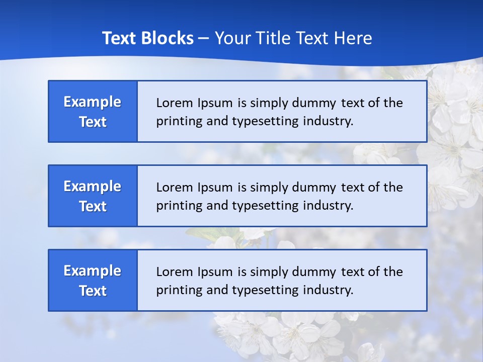 A Blue Sky With White Flowers Powerpoint Template PowerPoint Template
