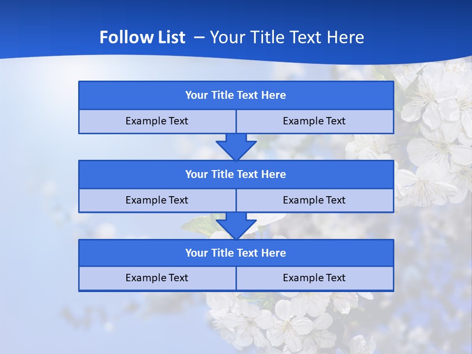 A Blue Sky With White Flowers Powerpoint Template PowerPoint Template