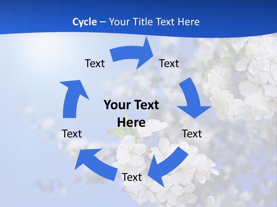 A Blue Sky With White Flowers Powerpoint Template PowerPoint Template