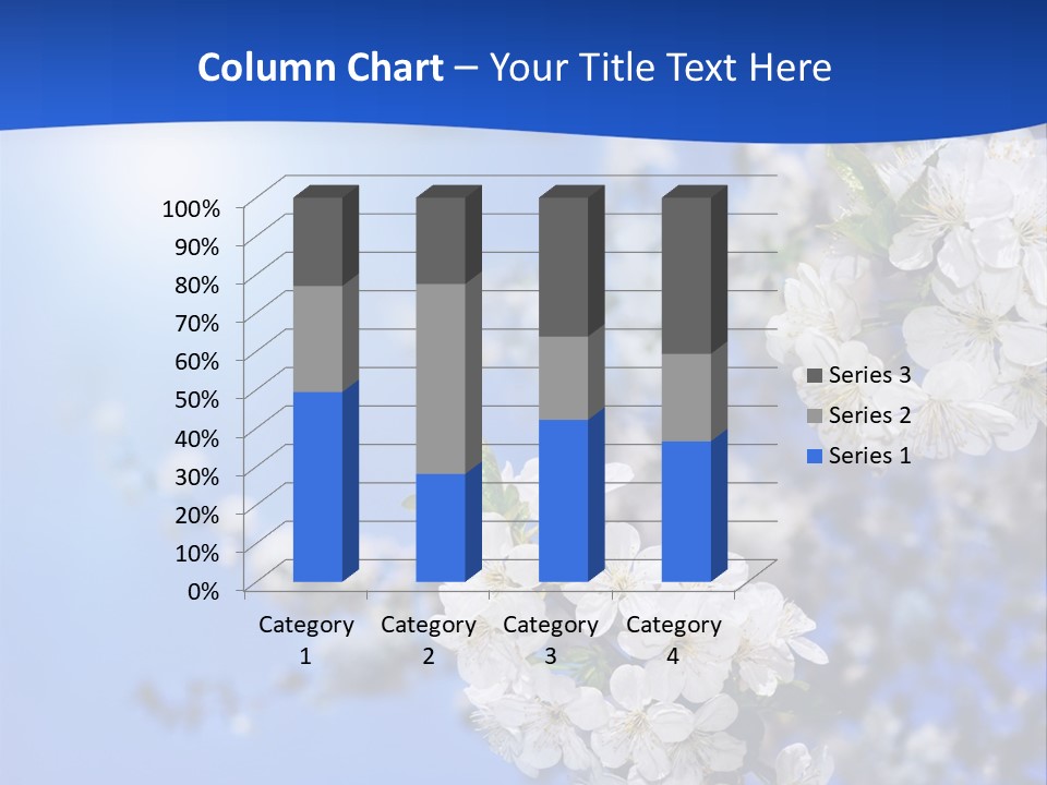 A Blue Sky With White Flowers Powerpoint Template PowerPoint Template