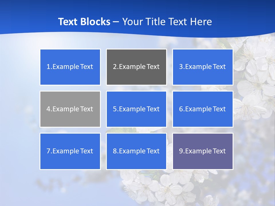 A Blue Sky With White Flowers Powerpoint Template PowerPoint Template