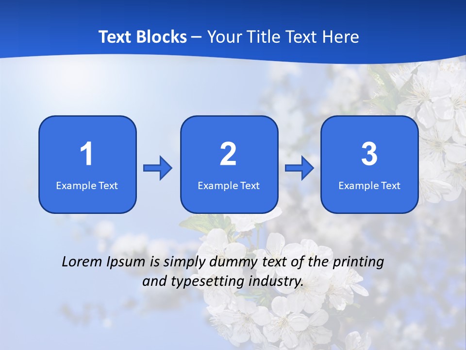 A Blue Sky With White Flowers Powerpoint Template PowerPoint Template