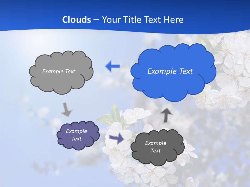 A Blue Sky With White Flowers Powerpoint Template PowerPoint Template