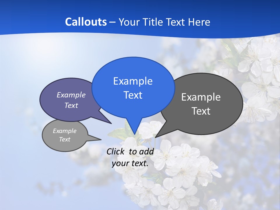 A Blue Sky With White Flowers Powerpoint Template PowerPoint Template