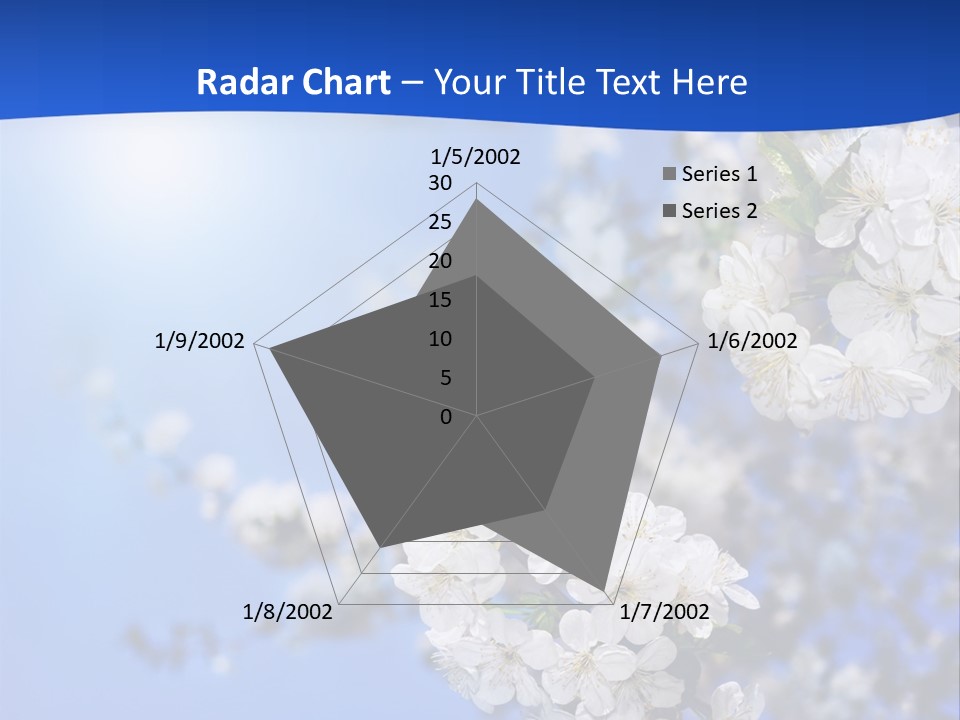A Blue Sky With White Flowers Powerpoint Template PowerPoint Template