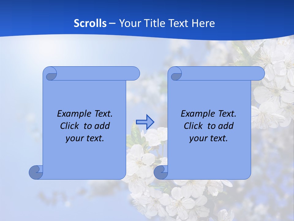 A Blue Sky With White Flowers Powerpoint Template PowerPoint Template