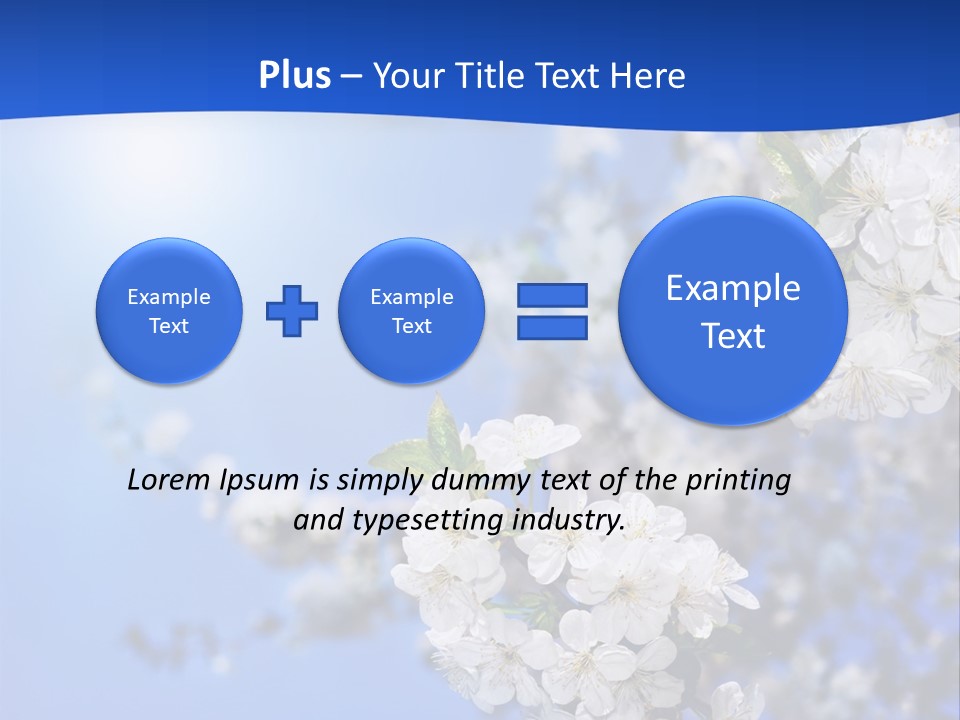 A Blue Sky With White Flowers Powerpoint Template PowerPoint Template