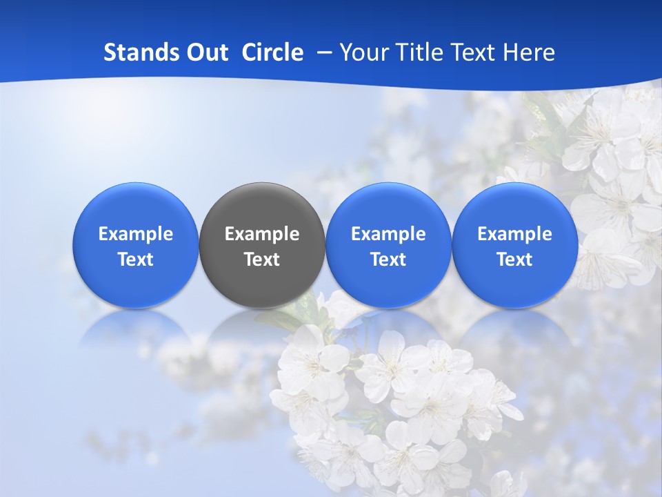 A Blue Sky With White Flowers Powerpoint Template PowerPoint Template