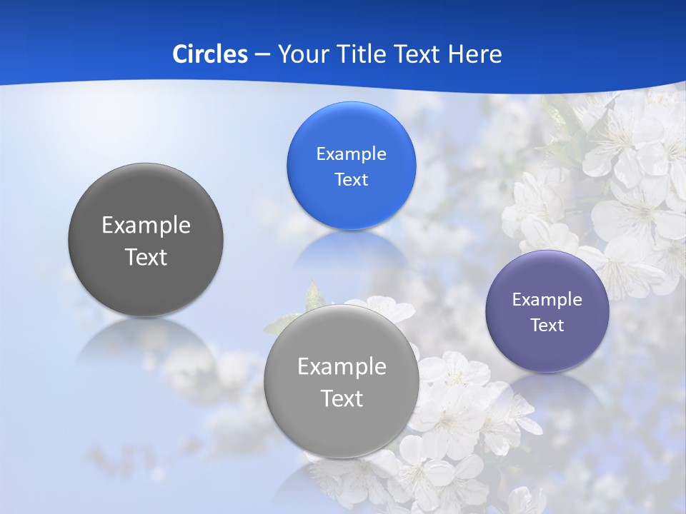 A Blue Sky With White Flowers Powerpoint Template PowerPoint Template