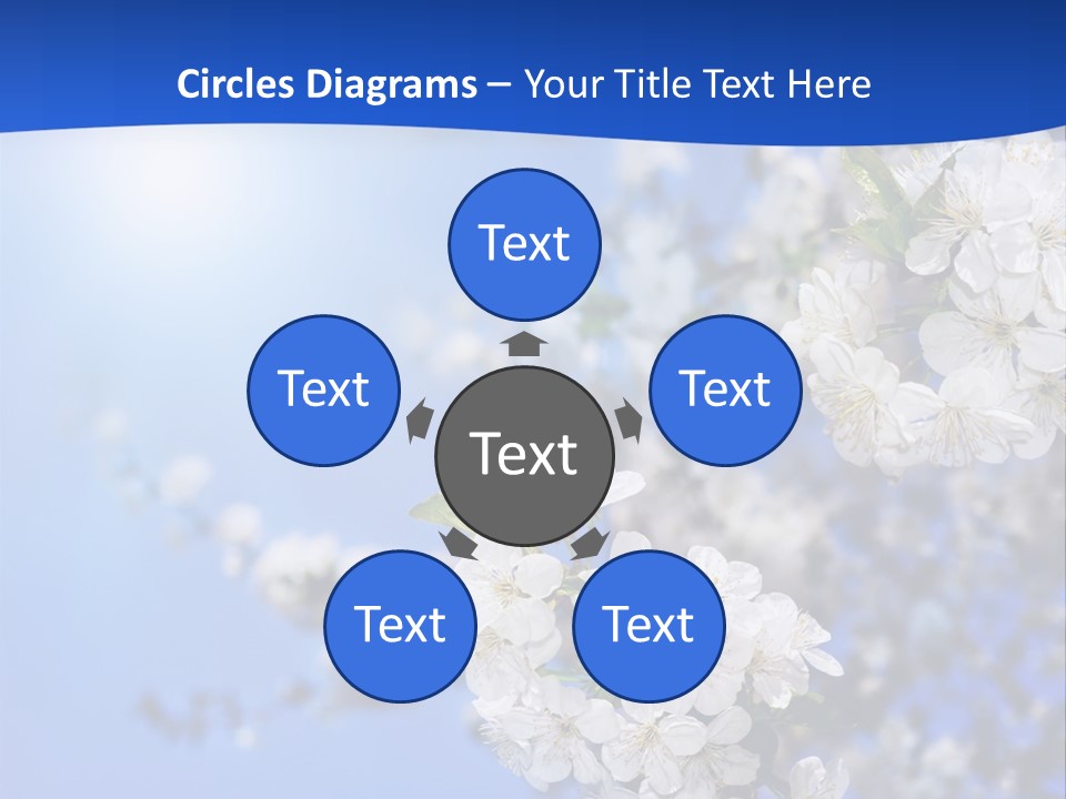 A Blue Sky With White Flowers Powerpoint Template PowerPoint Template