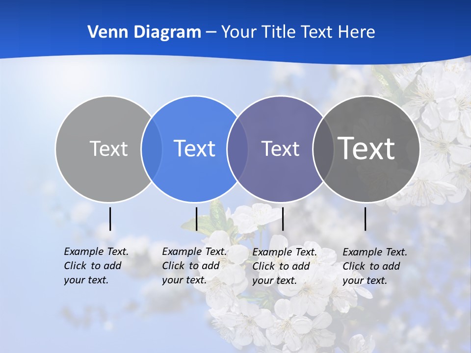 A Blue Sky With White Flowers Powerpoint Template PowerPoint Template