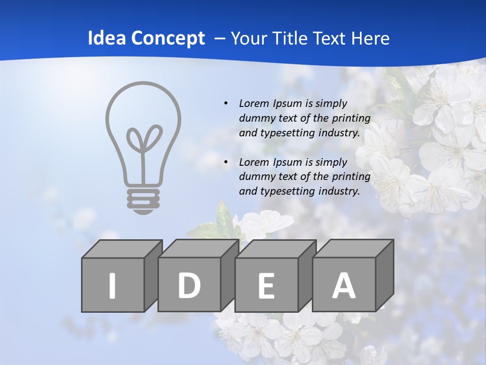 A Blue Sky With White Flowers Powerpoint Template PowerPoint Template