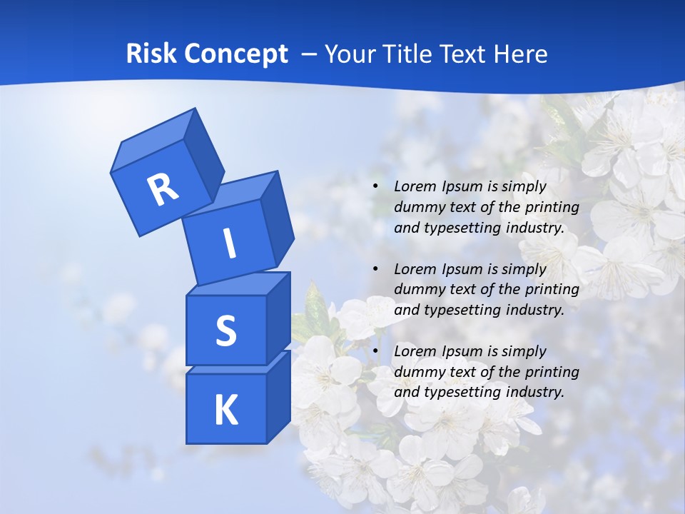 A Blue Sky With White Flowers Powerpoint Template PowerPoint Template