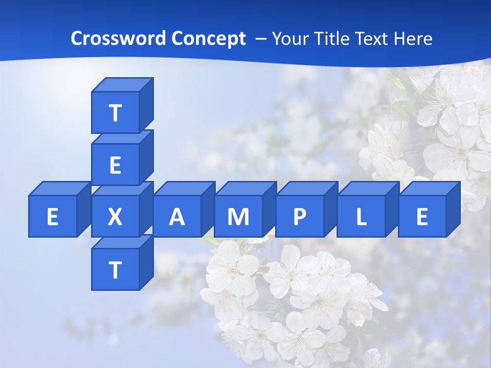 A Blue Sky With White Flowers Powerpoint Template PowerPoint Template