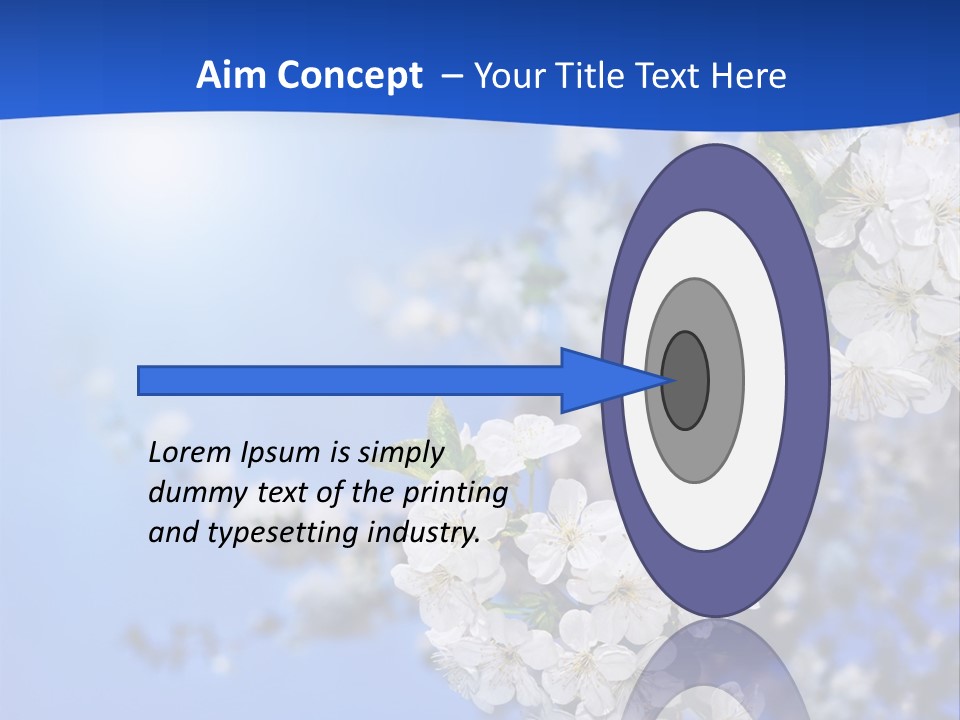 A Blue Sky With White Flowers Powerpoint Template PowerPoint Template