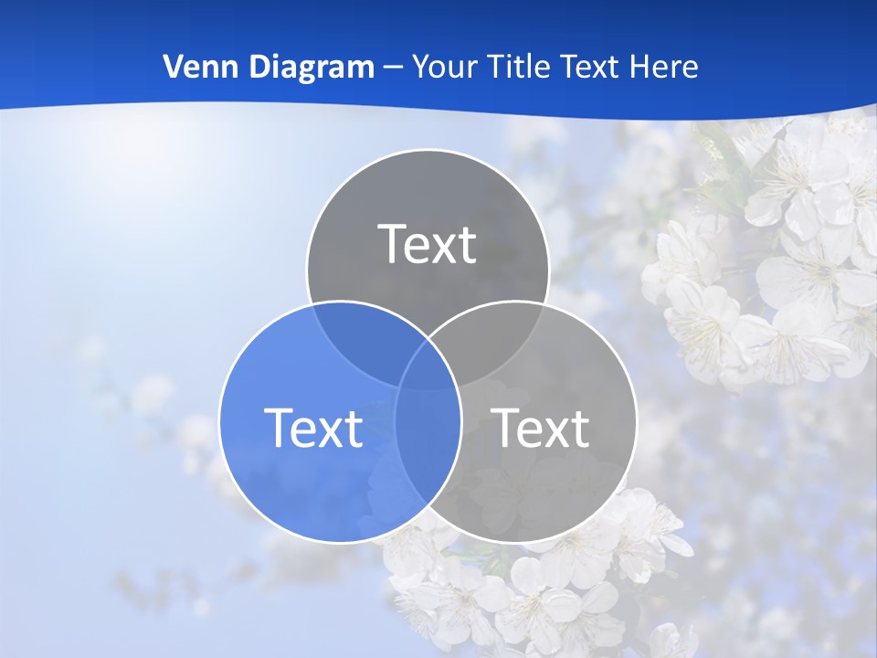 A Blue Sky With White Flowers Powerpoint Template PowerPoint Template