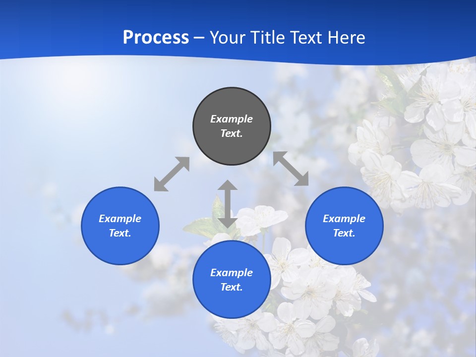 A Blue Sky With White Flowers Powerpoint Template PowerPoint Template