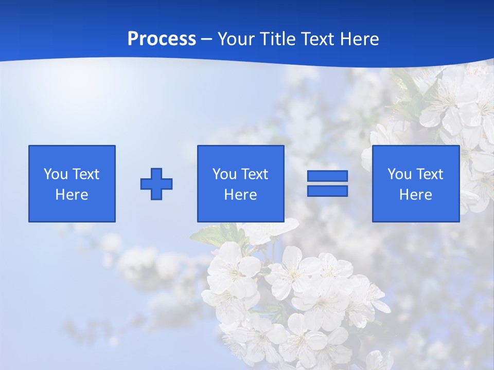 A Blue Sky With White Flowers Powerpoint Template PowerPoint Template