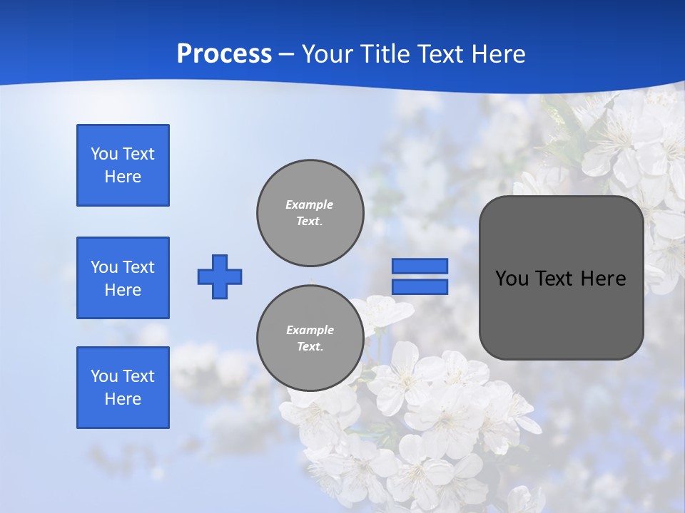 A Blue Sky With White Flowers Powerpoint Template PowerPoint Template