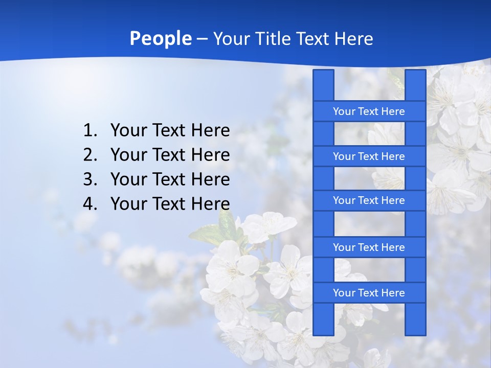 A Blue Sky With White Flowers Powerpoint Template PowerPoint Template