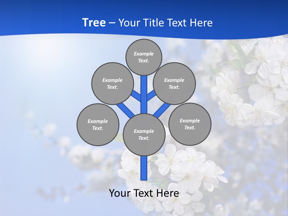 A Blue Sky With White Flowers Powerpoint Template PowerPoint Template