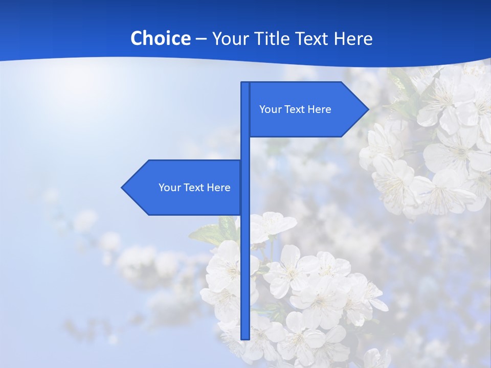 A Blue Sky With White Flowers Powerpoint Template PowerPoint Template