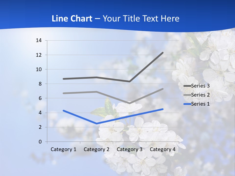 A Blue Sky With White Flowers Powerpoint Template PowerPoint Template
