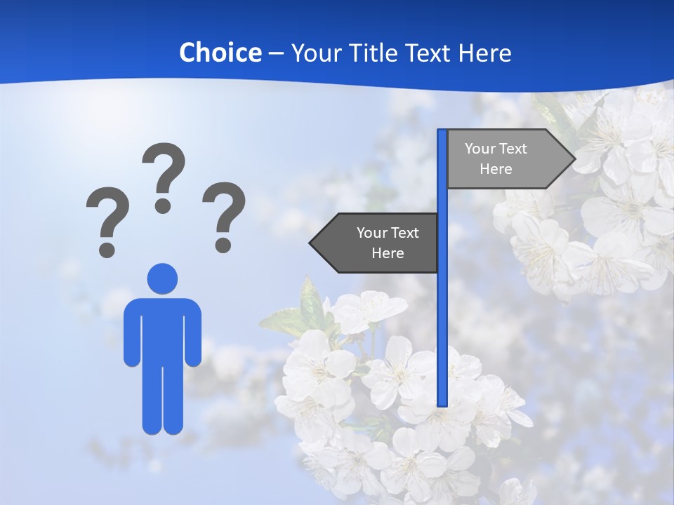 A Blue Sky With White Flowers Powerpoint Template PowerPoint Template