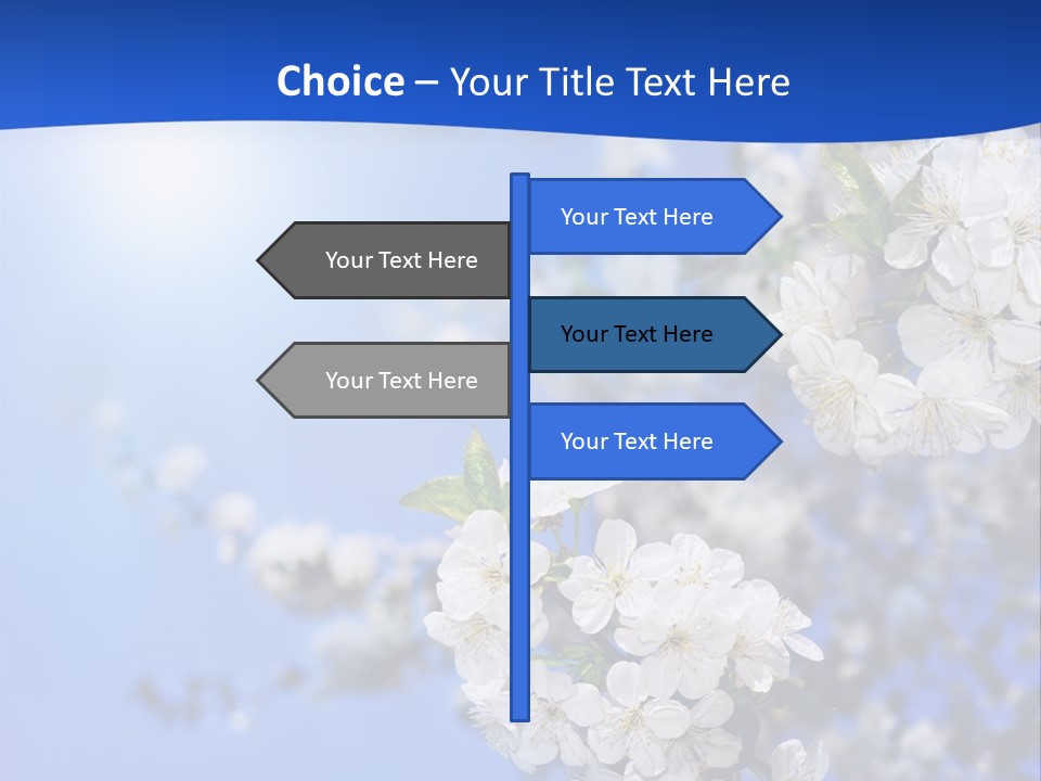 A Blue Sky With White Flowers Powerpoint Template PowerPoint Template