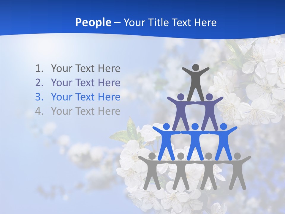 A Blue Sky With White Flowers Powerpoint Template PowerPoint Template
