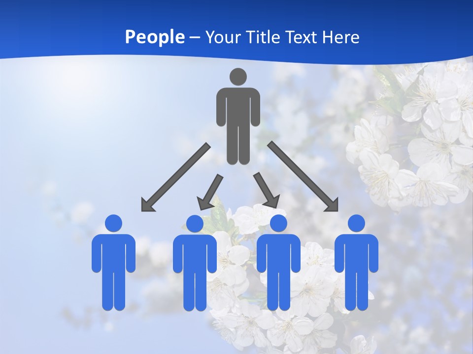 A Blue Sky With White Flowers Powerpoint Template PowerPoint Template