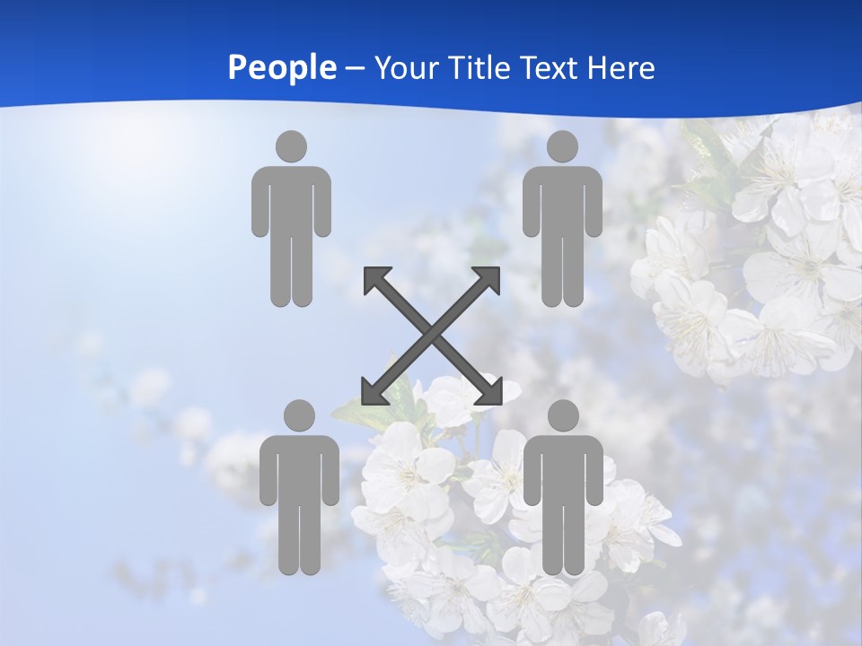 A Blue Sky With White Flowers Powerpoint Template PowerPoint Template