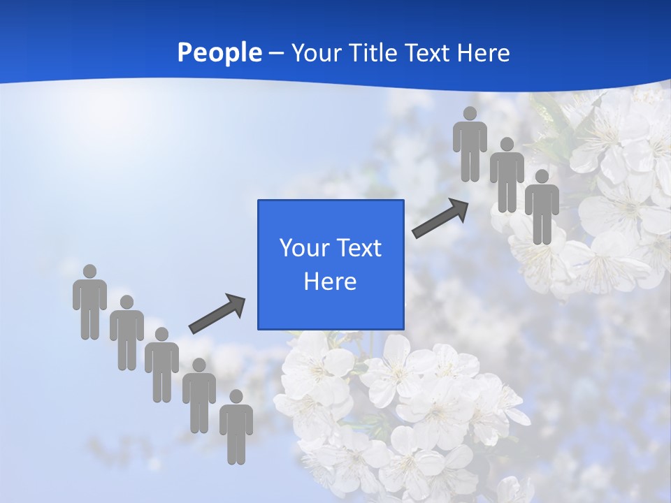 A Blue Sky With White Flowers Powerpoint Template PowerPoint Template