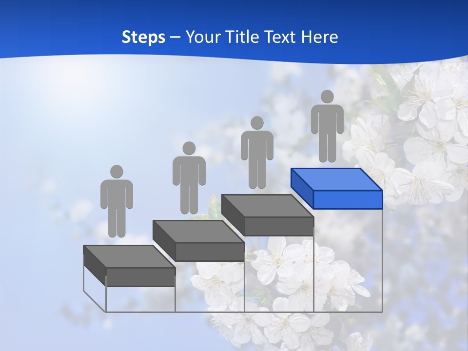 A Blue Sky With White Flowers Powerpoint Template PowerPoint Template